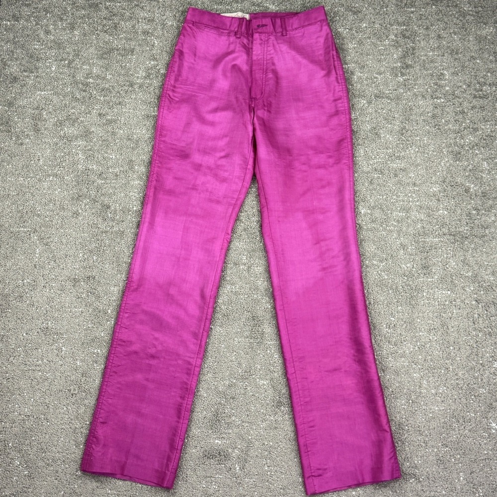 70s/80s Vintage Gloria Vanderbilt Murjani 100% Silk Magenta Pants Women's 24x31